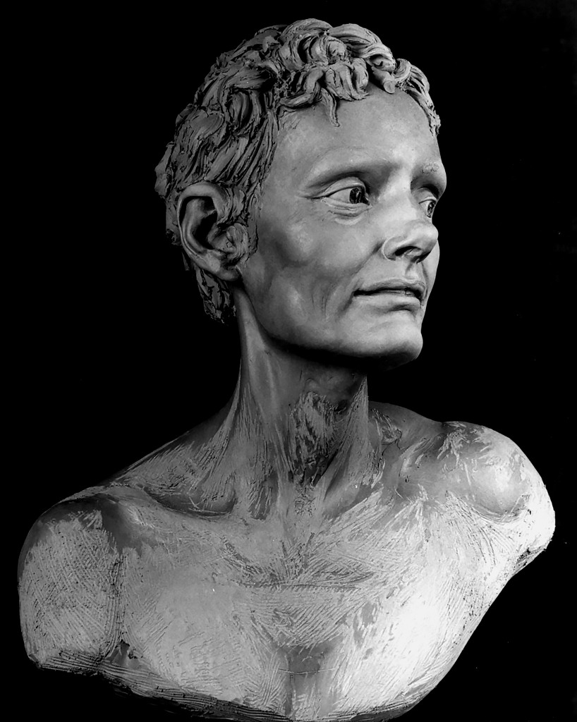 Maggie, clay sculpture prior to plaster casting; sculpted from life by P. Brad Parke