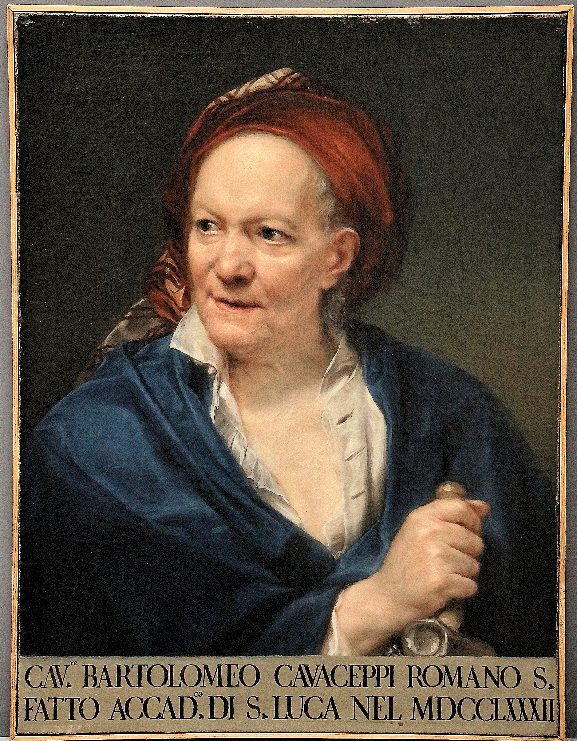 Painting by Anton von Maron portrait of Bartolomeo Cavaceppi 1782