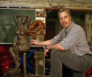 P. Brad Parker with works in progress in his studio
