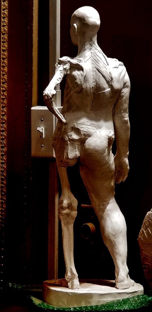 Anatomy Figure Demonstration Sculpture From Class, Plaster - unchased - raw, Anna Prussian Back View 1
