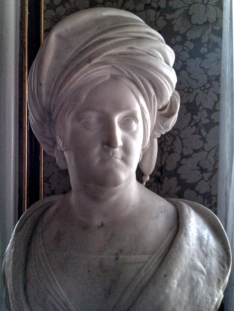 Prinsesse Charlotte Frederikke - marmor buste by Andreas Kolberg, Jægerspris Slot, Sjælland