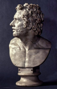 Polyphemus Group - Companion of Odysseus bust - British Museum, discovered 1860 in Tivoli, a gift by Caesar Tiberius to one of his Generals, re-sculpted as an additonal bust from one of the Polyphemus figures